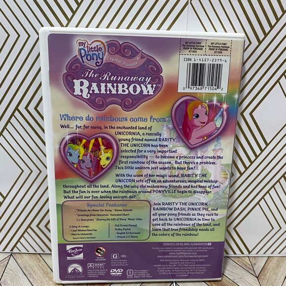 🎀 🌈My Little Pony DVD Bundle: The Movie Hearts & Hooves The Runaway Rainbow - Picture 6 of 7